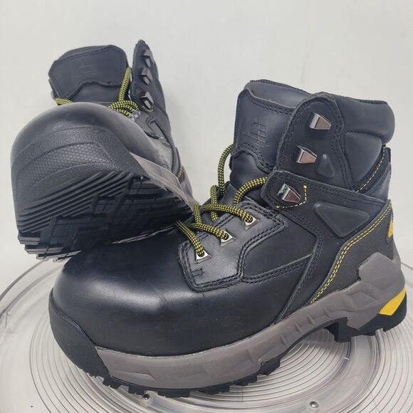 Work Boots Composite Toe ACE BURREN Safety Womens 7, Mens 5.5, Black Steel 99.9% - Picture 1 of 10